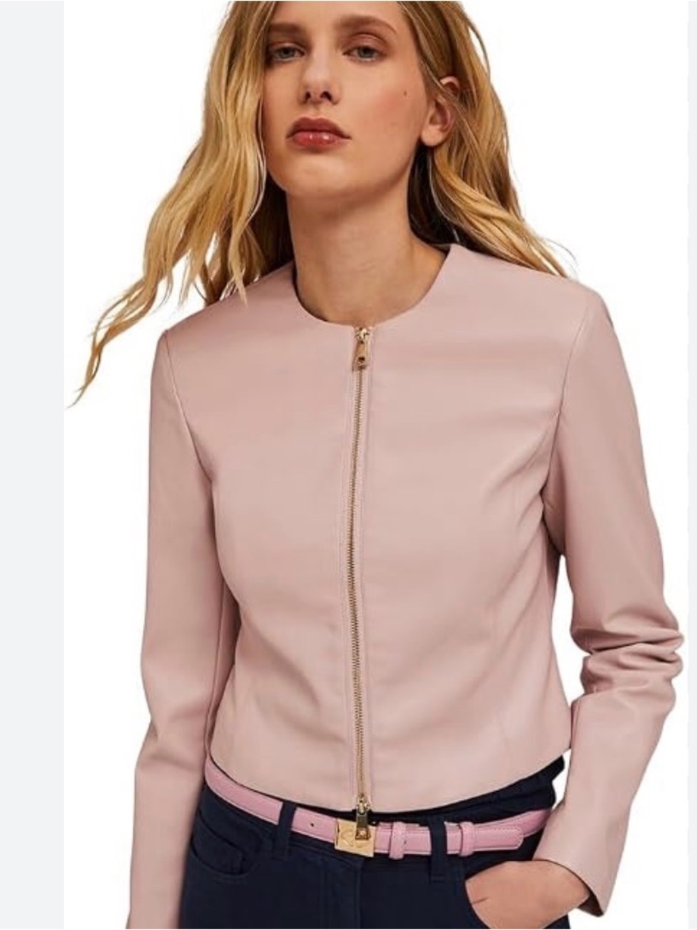 Philosophy Pale Blush Zip-Front Women's Jacket